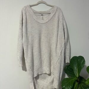 Free People Scoop Neck Cream Sweater